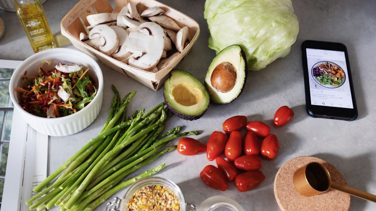 A fresh selection of vegetables and ingredients for preparing a nutritious meal.